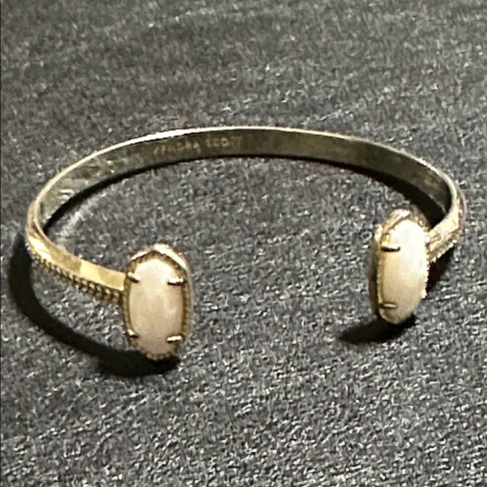 Kendra Scott Elton Silver Plate Mother Of Pearl Cuff Bracelet - Picture 3 of 9